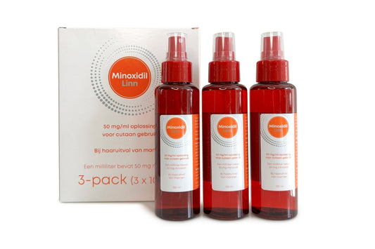 Minoxidil 5% lotion voordeelpakket 3x100ml tegen haaruitval gratis verzending