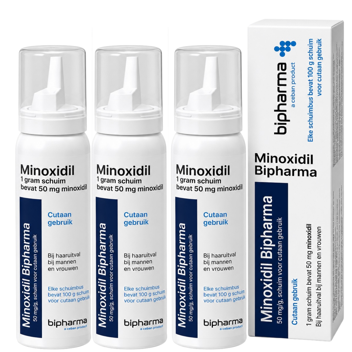 Minoxidil 5% schuim zonder propyleenglycol (300 gram)